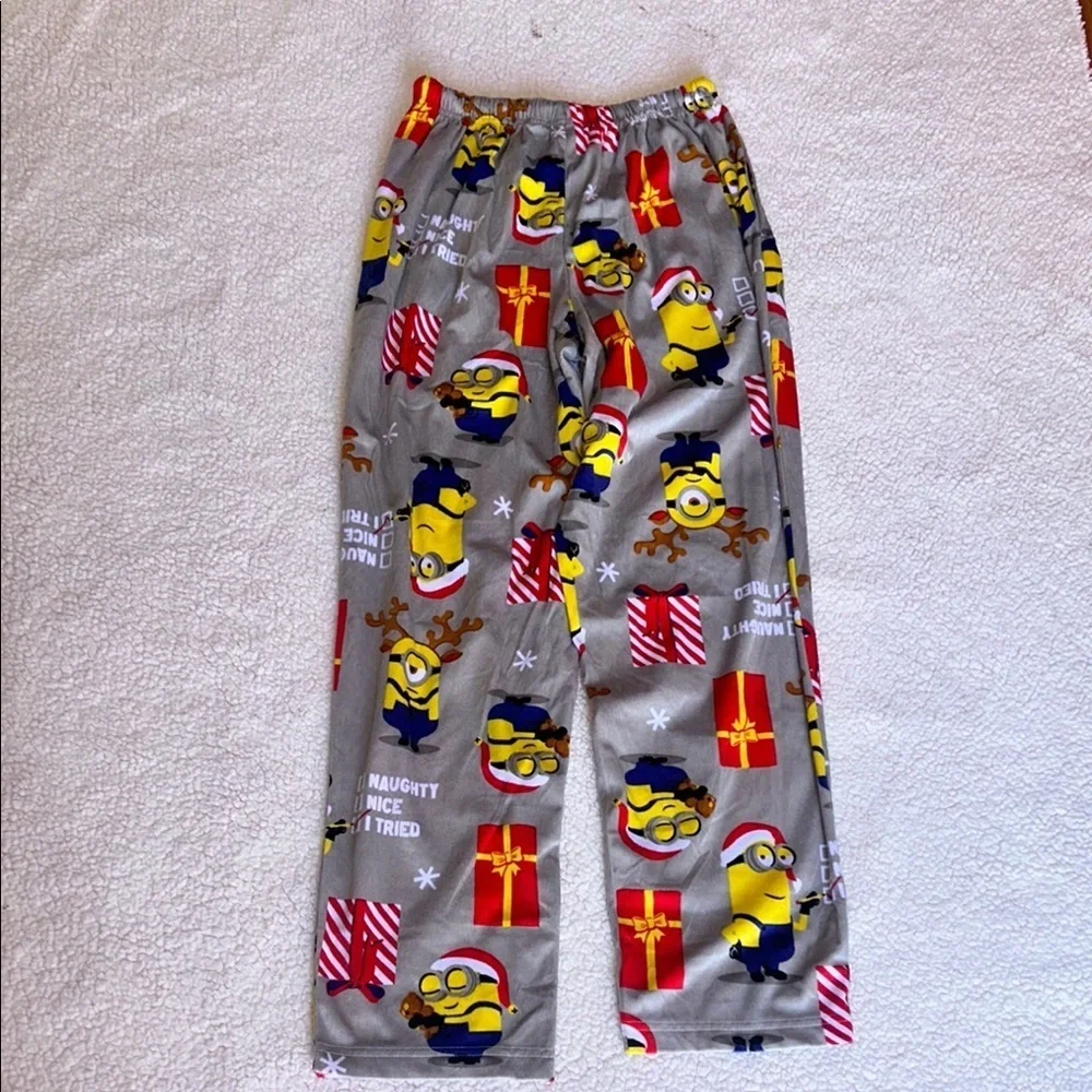 NWOT Playful Gray and Yellow Pajama Bottoms with Elastic Waistband